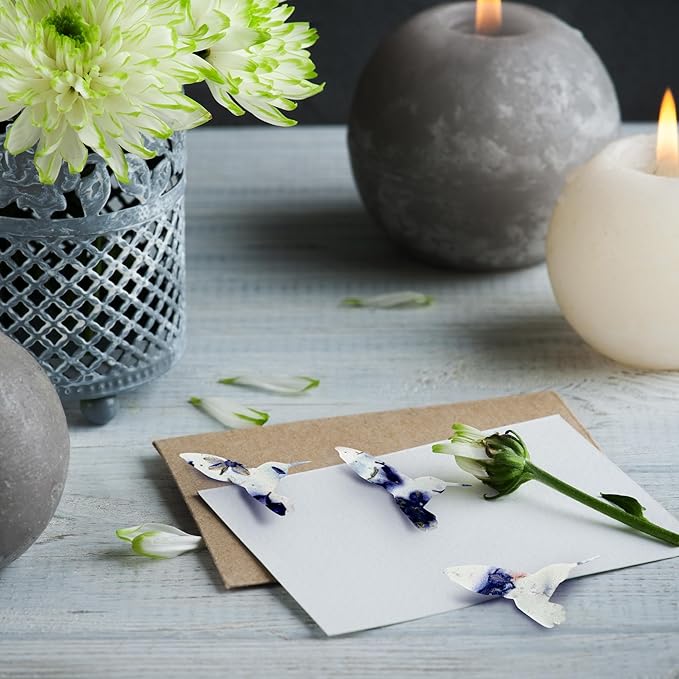 Wildflower Seed Paper - Set of 24 Hummingbird-Shaped for Funeral Favors, Memorial Gifts, & Sympathy Gifts for Loss of Father and Mother (Purple)