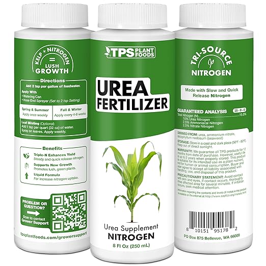 Urea Fertilizer – Rapid Nitrogen Boost, 15-0-0 NPK for Deep Green Growth & Stronger Leaf Development, 1 Gallon