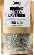 Apsogo Organic Greek Lavender – Premium Dried Flowers (1.76 oz), Organic Herbal Lavender Tea & Culinary Use, Whole Buds in Resealable Pouch