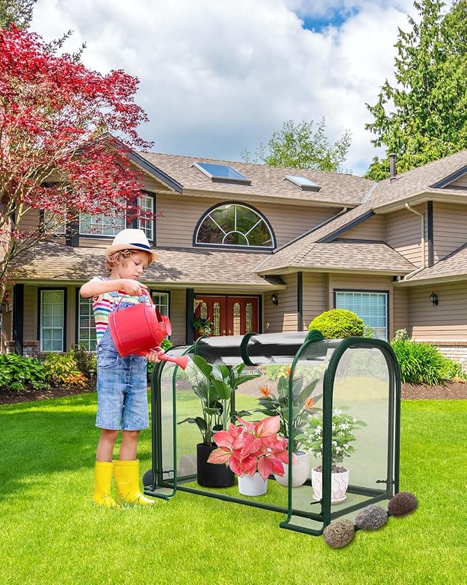 Mini Greenhouse Indoor Outdoor, 23.6*16.2*12.2 Inch Portable Tabletop Plant Greenhouse for Plant Growth and Seedling Propagation, Small Greenhouses for Garden Balcony Windowsill Home Use