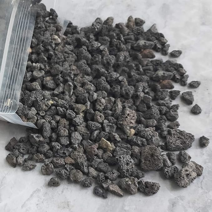 Lava Rocks for Plants -100% Pure Volcanic Rock No Dyes or Chemicals-Best Lava Stones Top Dressing for Cacti Succulents Plants,Bonsai (Black, 15LBS)