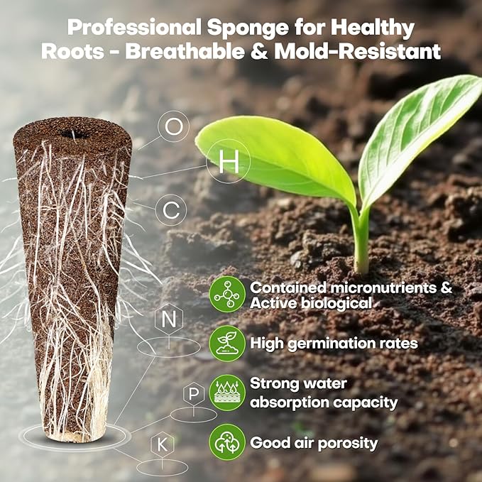 Ahopegarden 86PCS Hydroponic Pods Kit: Compatible with Aerogarden, iDOO, Most Brand Hydroponics Growing System, Indoor herb Garden Supplies Includes Grow Sponges, Labels, A&B Plant Food, Tweezer
