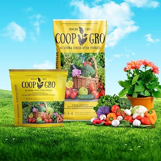 Coop Gro Organic Chicken Manure Fertilizer 25 lb. Bag. All-Natural Plant Food for Vegetable Gardens, Flower Beds, Indoor Plants & Shrubs. Pelleted Fruit Tree Fertilizer