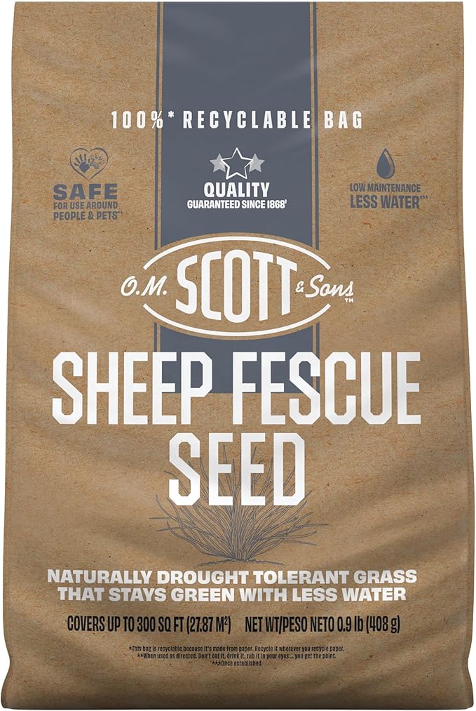 O.M. Scott and Sons Sheep Fescue Seed, Naturally Drought Tolerant Grass, Covers up to 300 sq. ft., 0.9 lb.