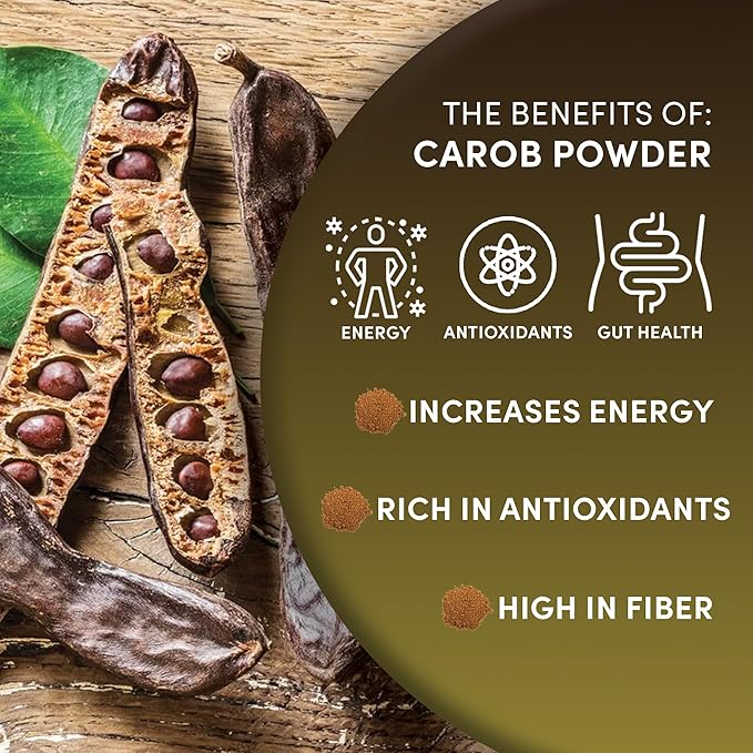 Worldwide Botanicals Organic Carob Powder, Medium Roast – 1 lb – Caffeine Free Cocoa Alternative – Low Fat Super Food with Natural Sweetness– Gluten Free, Kosher, 16 ounces