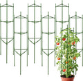 6 Pack 48 Inch Tomato Cages for Garden, Triangle Metal Plant Support with Rust-Resistant Coating, Heavy Duty Tomato Trellis for Raised Bed, Pots, Cucumbers, Peppers & Climbing Plants