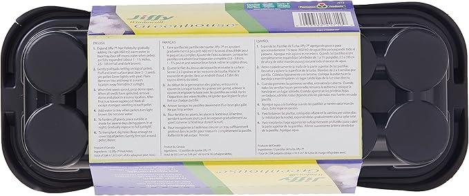 Jiffy Seed Starting Windowsill Greenhouse with 12 Biodegradable 36mm Peat Pellets (J312)