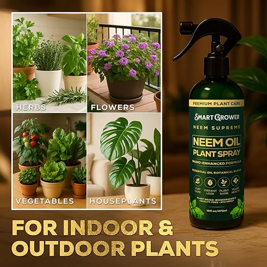 Neem Oil Spray for Plants Botanical Blend – Plant Wash with Natural Essential Oils, Simple Ready-to-Use Plant Spray for Gardens, Houseplants, Indoor & Outdoor Plants – 16 oz