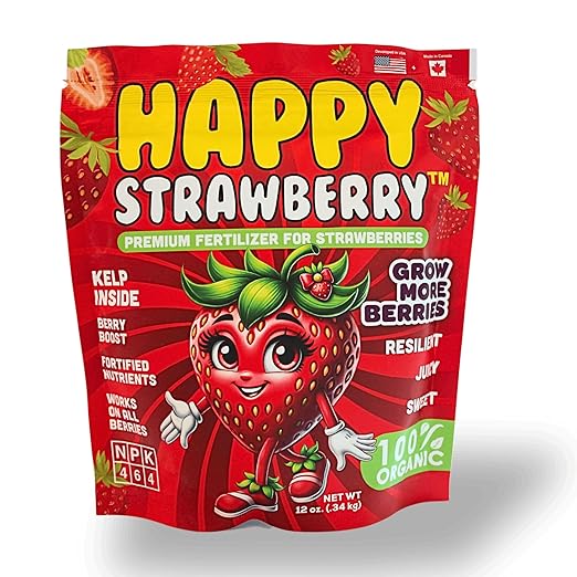 Happy Strawberry Fertilizer by Happy Nutrients Organic Premium Fertilizer for Strawberries & All Berries 12 oz (0.34 kg)