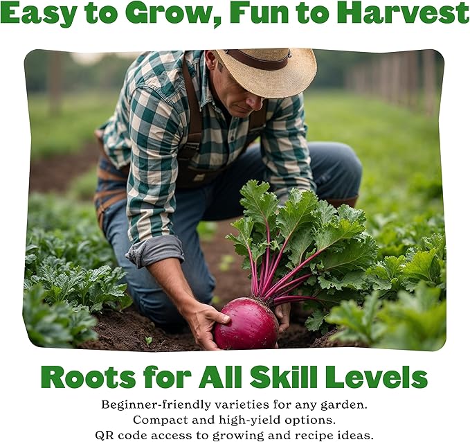 Epic Gardening Roots Seed Bundle - 4 Non-GMO Heirloom Varieties, Includes Beets, Rainbow Carrots & Radishes, Grow Nutritious Root Vegetables for Roasting, Soups & Healthy Homegrown Meals