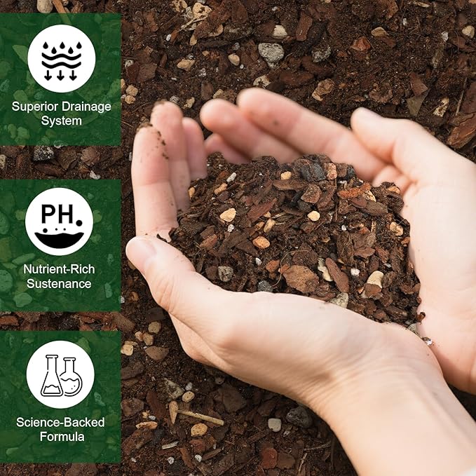 Premium Bonsai Soil Mix with Enhanced Aeration & Drainage 4qt - Professional Grade Potting Soil for Bonsai Pots
