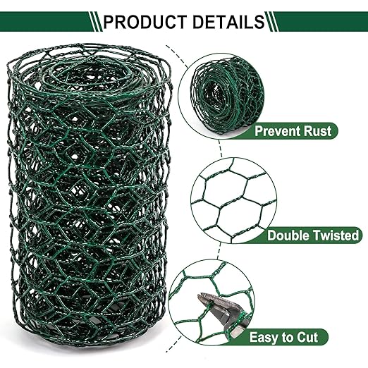 Floral Wire Netting, 4 x 118 Inch Mesh Netting with Plier, Protect Plant & Decorate Flower Arch, DIY Craft