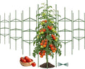 6 Pack Tomato Cage for Garden Plant Supports, Up to 53 Inch Tomato Trellis for Potted Plants, Heavy-Duty Garden Plant Stakes for Climbing Vegetables Plants Cucumber Peony Flowers, Green