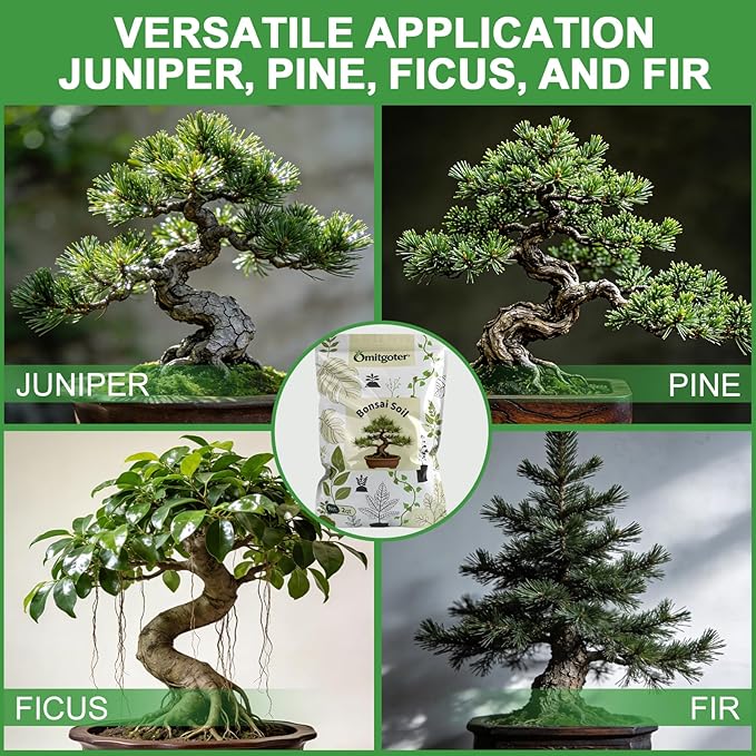 Premium Bonsai Soil Mix for Pine Trees 2qt，Breathable and Drainage Formula| Ideal for Bonsai Pots and Repotting
