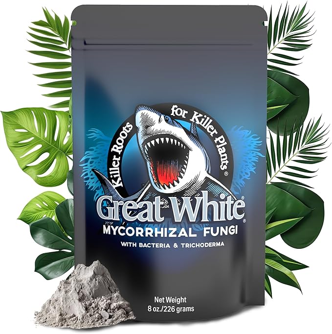 Great White Mycorrhizal Fungi, Beneficial Bacteria for Plant Growth, Root Stimulator, Concentrated 3-in-1 Formula by Plant Success (8 oz)