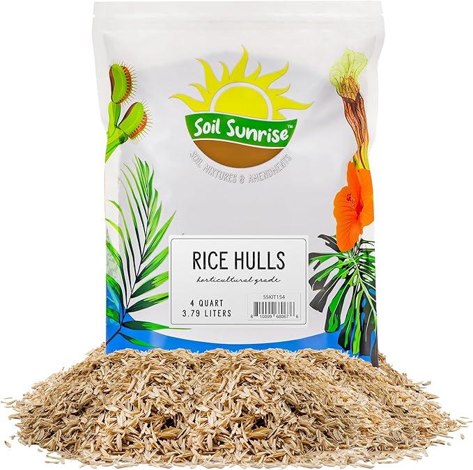 Soil Sunrise Horticultural Grade Rice Hulls (4 Quarts) All Natural Organic for House Plants and Chicken Bedding