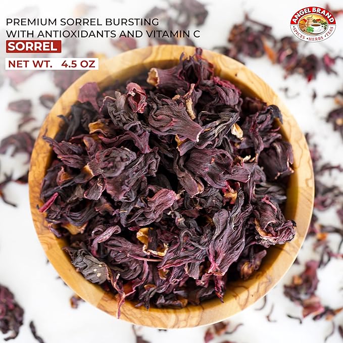 Angel Brand Dried Sorrel Hibiscus Flowers 4.5 oz Pouch Pack of 2 - Discover Rich Flavor & Aroma of Healthful Delights with Hibiscus Tea Loose Leaf - Enjoy Nutritious Beverages to Elevate Health