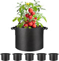 Simple Deluxe Grow Bags 5 Gallon 5 Pack Planter Pots with Handles, Thickened Nonwoven Fabric Aeration Cloth Bag, Heavy Duty Gardening for Tomoato, Potato, Vegetable, Herbs and Flowers, Black