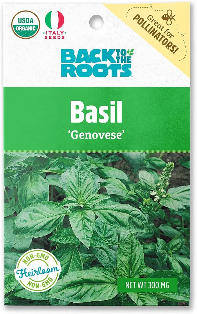 Back to The Roots 100% Organic Seed Packet Basil Genovese