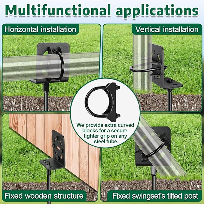 2 Pack 30" Heavy Duty Ground Anchors Shed Anchor Kit, Mobile Home Anchors with Multi Purpose Brackets, Eather Anchor for Gazebos Swing Sets Fences Carports Sheds Goal