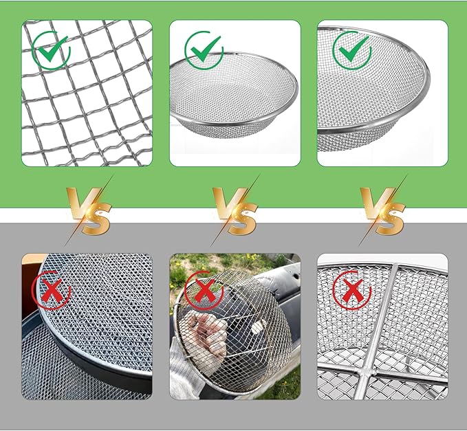 3pcs Soil Sifter for Gardening Sand Strainer Sieve Strainer Sand Sifter for The Beach sifters for Rocks Compost Soil sifters Sands strainers uitable for 5 Gallon Drums 10mm,6mm,3mm