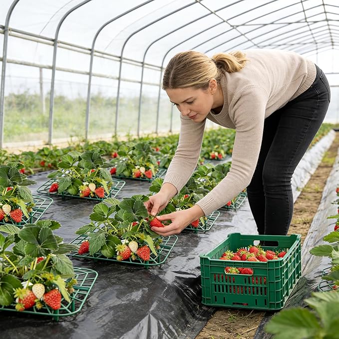 10Pack Strawberry Plant Support, Strawberry Plant Stand Holder Reusable Strawberry Plant Protector Greenhouse Strawberry Trellis Accessories Strawberry Planter for Strawberry Garden Plants