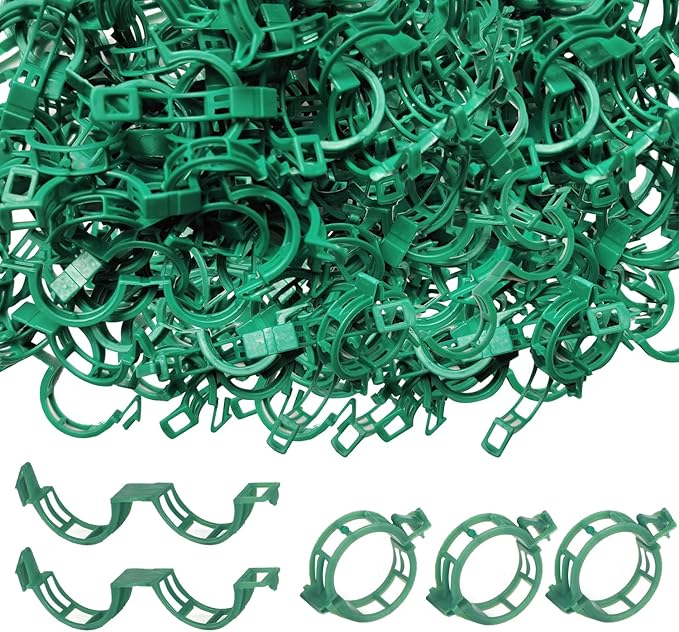 250PK Plant Support Clips - Tomato Clips for String Trellis, Grape Vine Clips for Garden Netting Climbing Plants, Secured Plastic Plant Clip for Fixing Stem and Vine