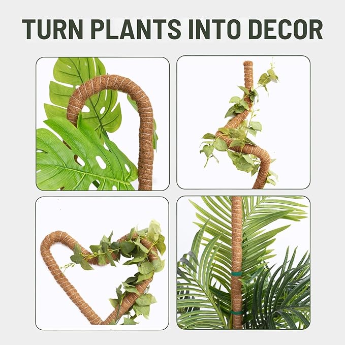 2 Pack 30 Inch Moss Pole for Plants, Moss Poles for Climbing Plants Monstera, Handmade Coco Coir Plant Pole, Monstera Plant Support for Plant Grow