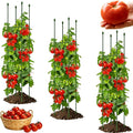 3 Pack Heavy Duty Tomato Cages for Garden, 59 Inch Tall Adjustable Metal Tomato Plant Support for Pots, Round Trellis for Climbing Plants Outdoor, Vegetable, Cucumber, Beans