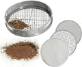 11.8 Inch Garden Soil Sifter Set Dirt Sifter with Interchangeable Screens,Multi-Functional Rock Sifter for Gardening Compost Bonsai and Sand Separation (Silver)