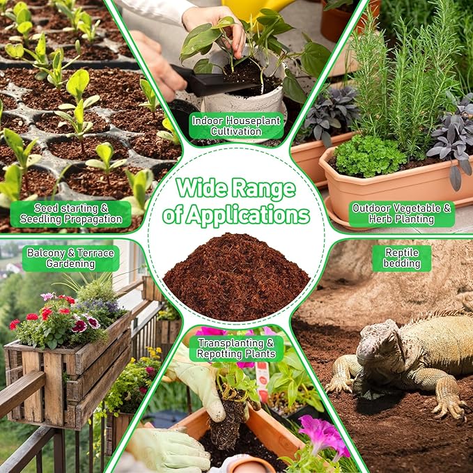 Riare 50 Pcs 30mm Organic Coco Coir Seed Starter Soil, Compressed Coconut Coir Potting Soil Mix for Seed Starting, Coconut Fiber Pellet for Planting Indoor & Outdoor Plants, Vegetables, Garden