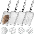 4PCS Soil Sifter for Gardening, Stainless Steel Sand Soil Compost Sifter for Gardening with Handle, Sieve for Rocks (0.2/0.17/0.15/0.11 in Mesh)
