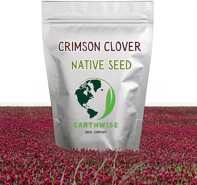 Earthwise Crimson Clover Seed (Trifolium Incarnatum) – 1/2 lb Bag – Covers Up to 500 sq ft – Over & Over Variety