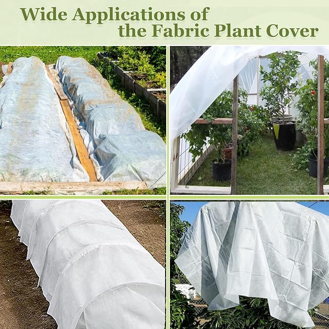 Plant Covers Freeze Protection 10x10ft Floating Row Cover 0.9oz/yd² Plant Covers for Winter Garden Fabric for Cold Sun Protection