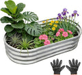 Garden Galvanized Raised Garden Bed Kit - Metal Planter Box for Vegetables/Herbs/Flowers, Heavy-Duty Steel Outdoor Garden Box with Reinforced Edges