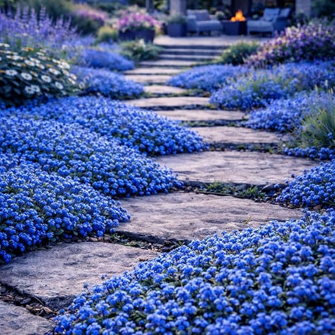 20500+ Magic Blue Creeping Thyme Seeds for Planting Ground Cover Plants Perennial Thyme Non-GMO Thymus Serpyllum Seed Heirloom Carpet Creeping Flowers Seeds