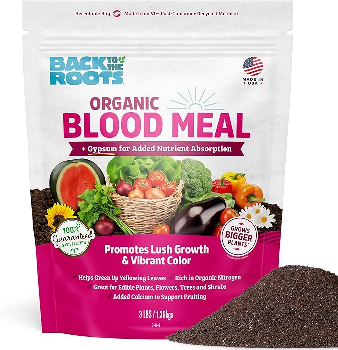 Back to the Roots 100% Organic Blood Meal | Made in the USA | Premium Nutrition for Indoor and Outdoor Plant Gardening