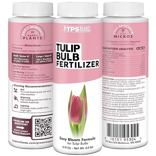 Tulip Bulb Fertilizer – Liquid Plant Food for Bigger Blooms & Stronger Bulb Development, 8 oz