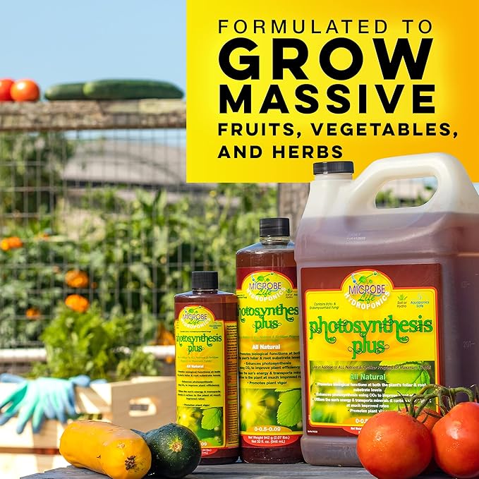 Microbe Life Hydroponics Premium Photosynthesis Plus to Grow Fruits, Vegetables, and Herbs, The Best Professional Big Bud Grow, Use with Any Feeding Systems Including Hydroponics or Soil, 32 Ounces