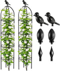 Obelisk Trellis for Climbing Plants, 6 Ft Garden Obelisk Trellis Rustproof Plastic Coated Metal Vine Plant Support Cage for Pots, Morning Glory, Clematis, Rose, Indoor and Outdoor Use, 2 Pack