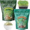 Seedboy Organic Non-GMO Sprouting Seeds, 2-Variety Pack - Salad and Superfood Blends - Two 8 oz Bags Make 16 Quarts, 48 Servings (Everyday Pack)