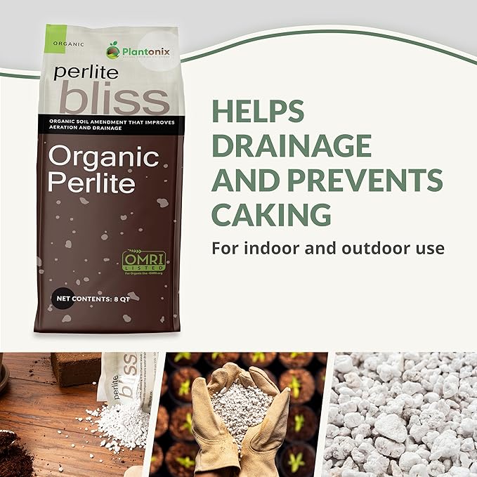 Perlite Bliss (16 Qts) - Organic Perlite for Plants Indoor Soil Amendment - Horticultural Perlite for Gardening & Seed Starting - Mixes Easily with Potting Soil, Vermiculite, & Coco Coir for Plants