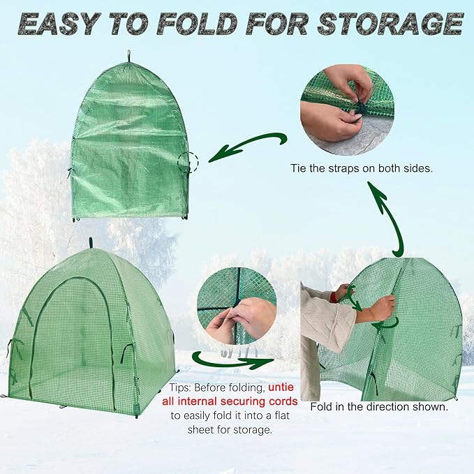 59″*59″*60″ Large Winter Plant Warm Covers with Air Hole for Raised Bed- Warm Tent Freeze Protection Humidity Domes for Germination, Seedling Propagation Protecting Plants from Animals