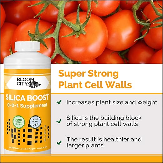 Bloom City Liquid Silica Boost Fertilizer and Supplement, 1/2 Pint (8 oz) Concentrated Makes 45 Gallons