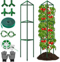 2 Pack Tomato Cages for Garden, 46.85Inches Tall Tomato Plant Support Stakes Adjustable Heavy Duty Steel Plant Tower Stakes, Updated Cucumber Trellis Garden Cages for Climbing Vegetable Flowers Fruits