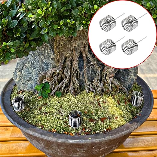 CHENJIN 10PCS Stainless Steel Cylindrical Automatic Fertilizer Baskets Specialized Bonsai Fertilizing Tools for Potted Plants Flowers Lawns and Gardens
