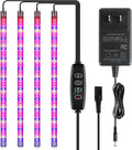 iPower 60W LED Plant Grow Light Strips Full Spectrum for Indoor Plants with Auto ON/Off 3/9/12H Timer, 10 Dimmable Levels 48 LEDs Per Tude, for Hydroponics Succulent, 4 Tubes, Mix