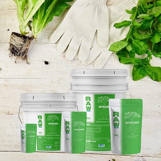 RAW Nitrogen Fertilizer 2oz | Water Soluble High Nitrogen Plant Food for Vegetative Growth Hydroponic Nutrients for Indoor Plants Garden & Vegetable Fertilizer