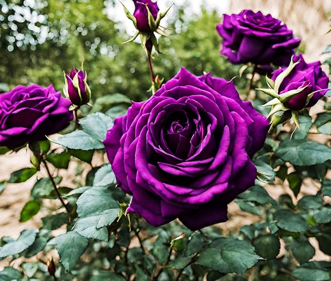 Bonsai Germany Rare Purple Roses 30Pcs Dragon Rose Heirloom Seeds Flowering Plants