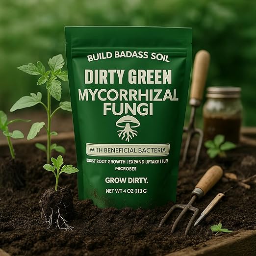 Dirty Green Microbe Blend Mycorrhizal Fungi & Beneficial Bacteria Inoculant – 4 oz Powder, 1000 Spores/g, Organic Root Booster for All Plants (No Fillers)